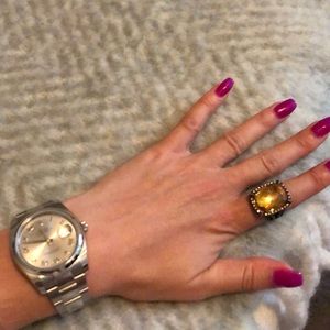 David Yurman Ring Sz 6 Citrine & Chocolate Diamond